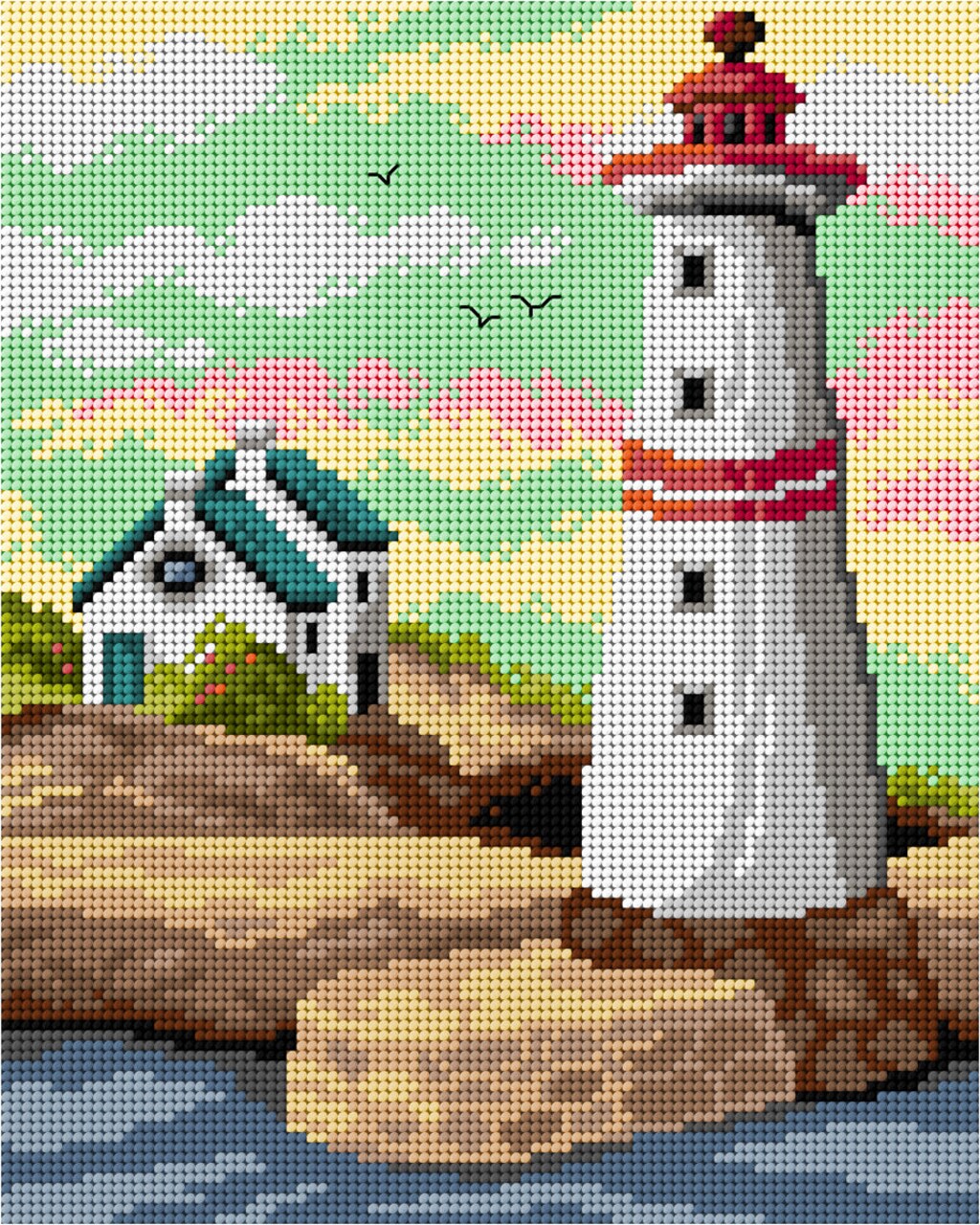 Needlepoint canvas for halfstitch without yarn Lighthouse 3590H